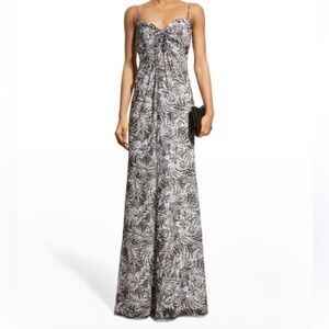 $308 Sho by Tadashi Shoji Gray Sleeveless Print Gown V.